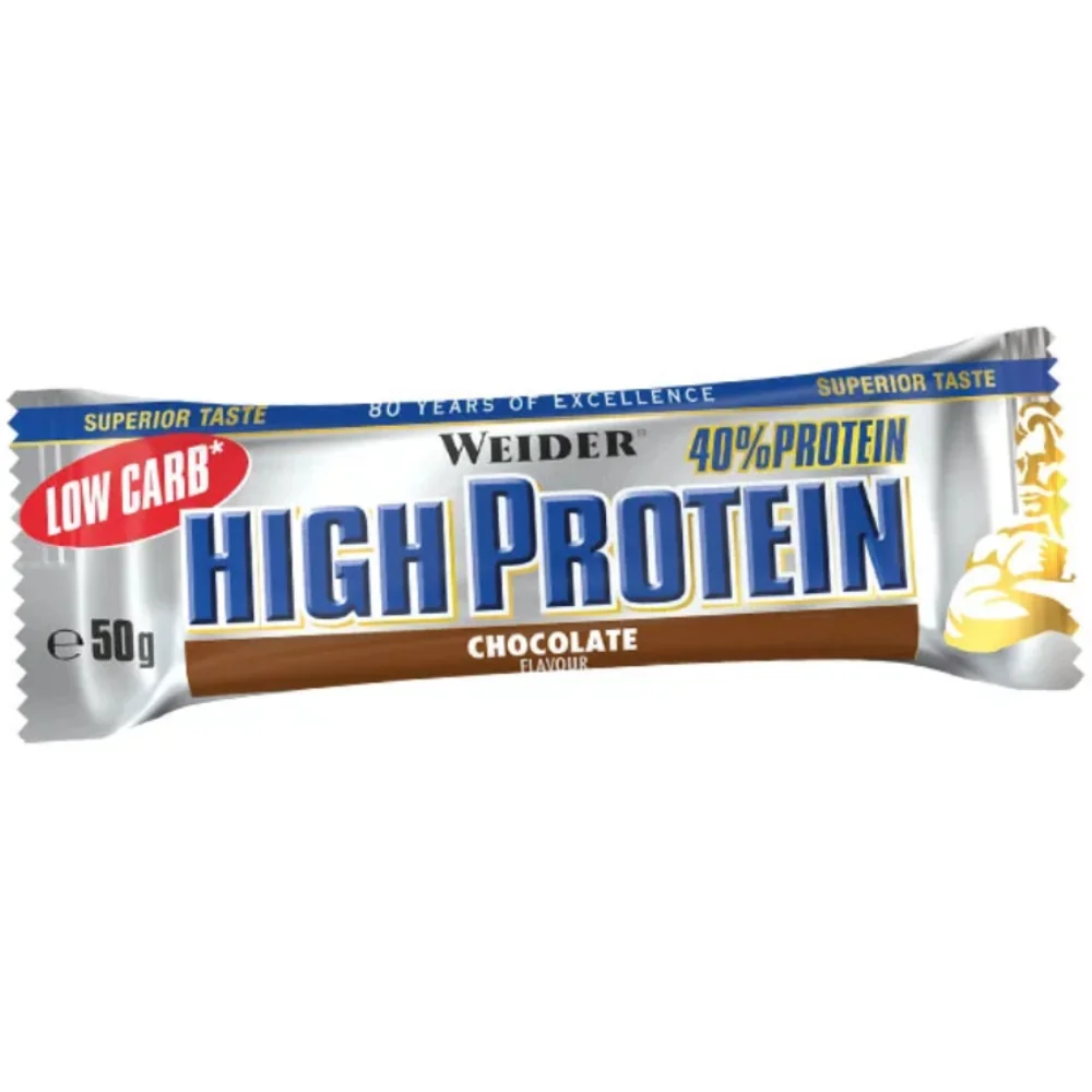 Baton proteic cu aroma de ciocolata High Protein 40%, 50g, Weider