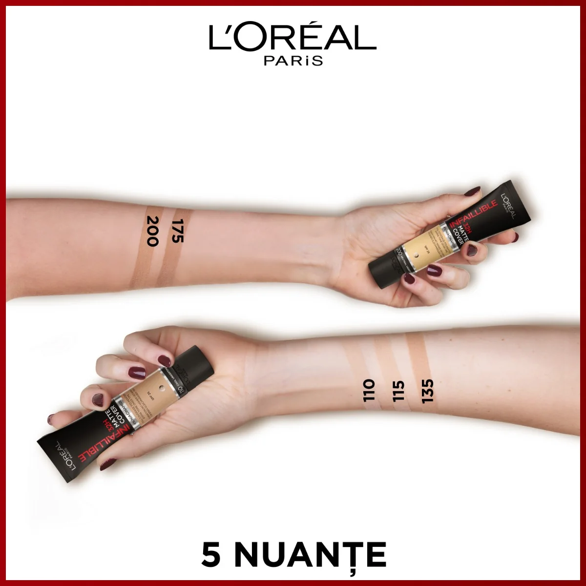 Fond de ten mat Infaillible 32H Matte Cover 200 Neutral Undertone, 30ml, L'Oreal Paris 