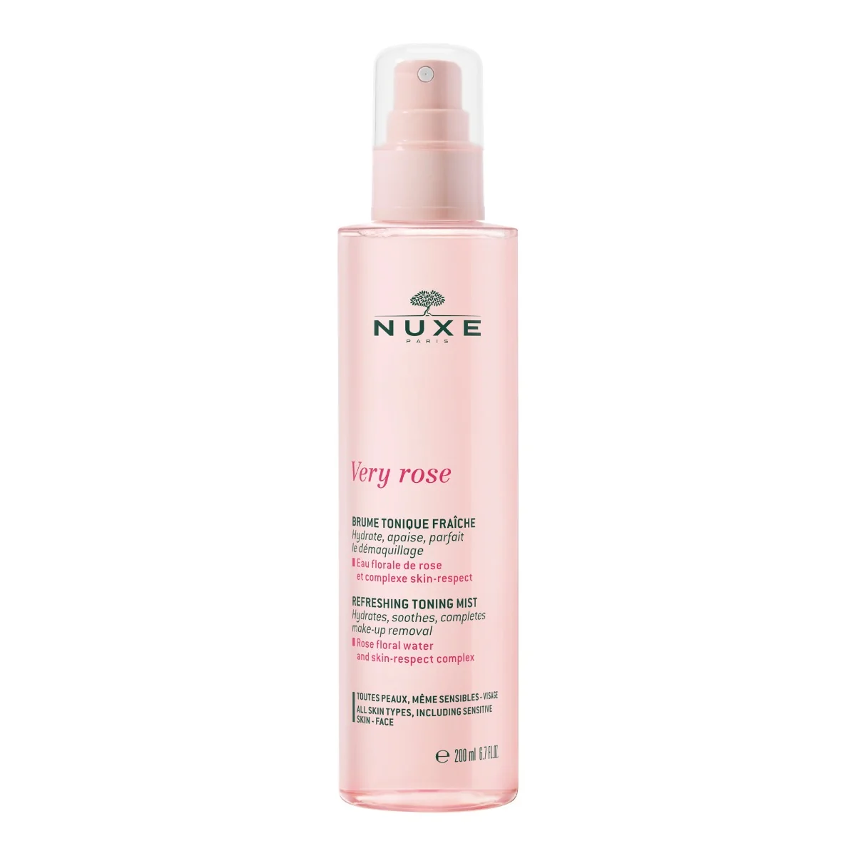 Spray tonic pentru toate tipurile de ten Very Rose, 200ml, Nuxe