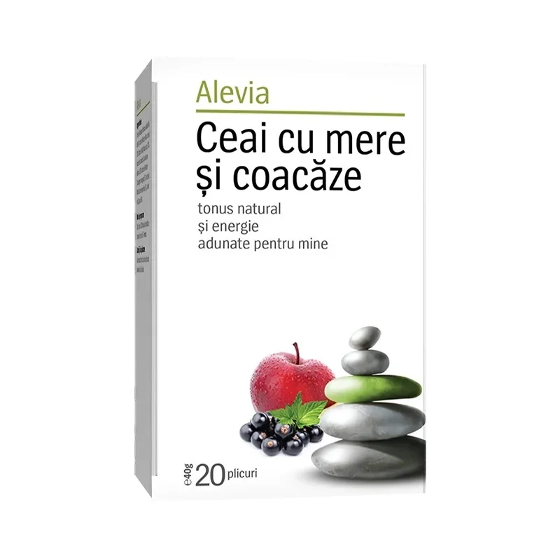 Ceai cu mere si coacaze, 20 plicuri, Alevia