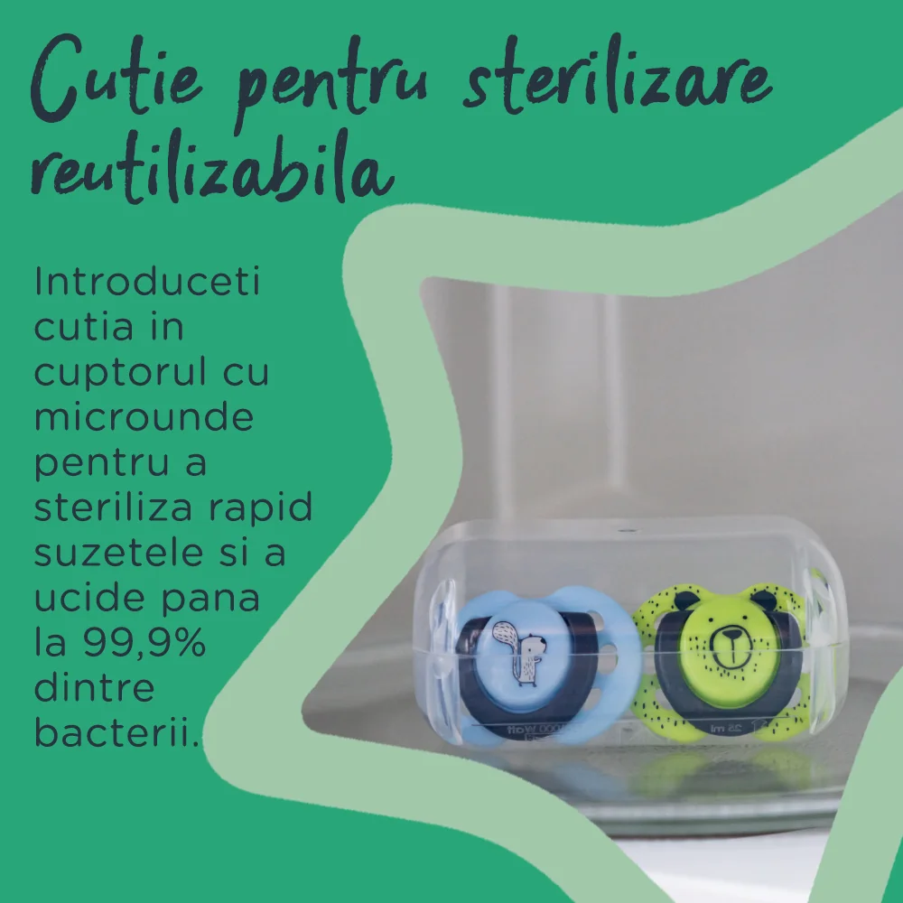 Suzeta ortodontica pentru 0-6 luni Fun Albastru/Verde, 2 bucati, Tommee Tippee 