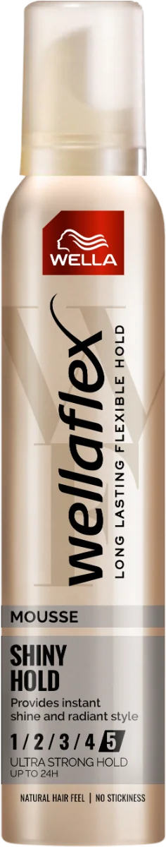 Spuma pentru par cu grad de fixare 5 Shiny Hold Wellaflex, 200ml, Wella