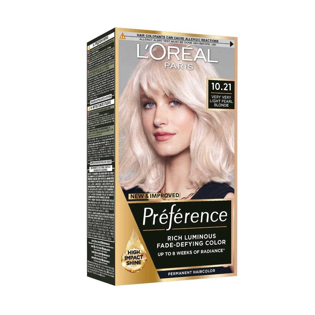 Vopsea de par permanenta cu amoniac Preference 10.21 Stockholm, 174ml, L'Oreal Paris