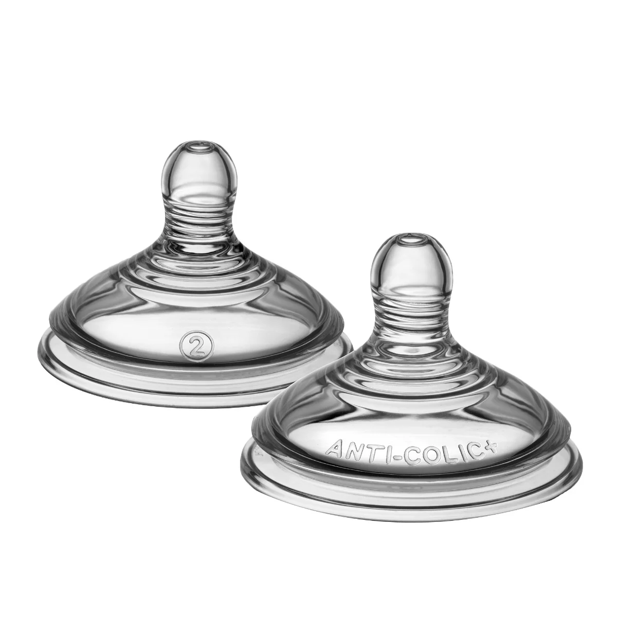 Tetina din silicon anti-colici cu flux mediu pentru +3 luni, 2 bucati, Tommee Tippee 