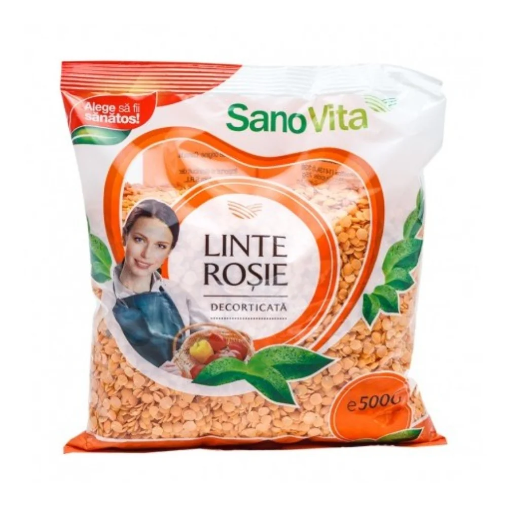 Linte rosie decorticata, 500g, SanoVita