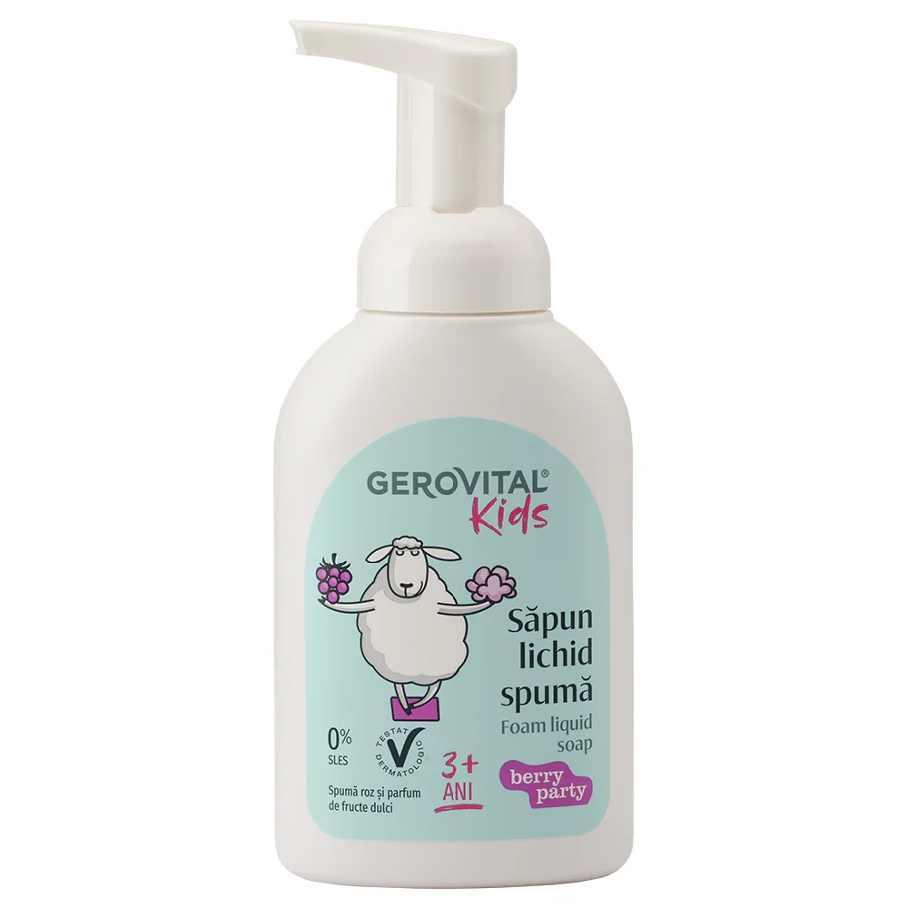 Sapun lichid spuma Berry Party Gerovital Kids, 300ml, Gerovital