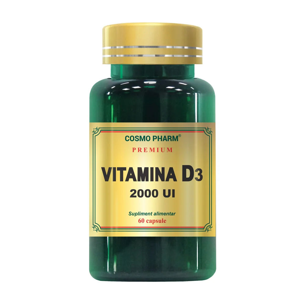 Vitamina D3 2000UI, 60 capsule, Cosmopharm