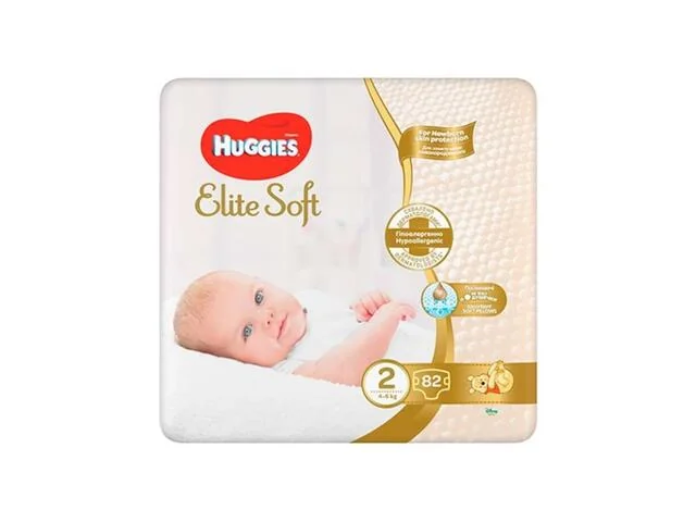 Scutece Elite Soft Marimea 2 pentru 4 - 6kg, 82 bucati, Huggies