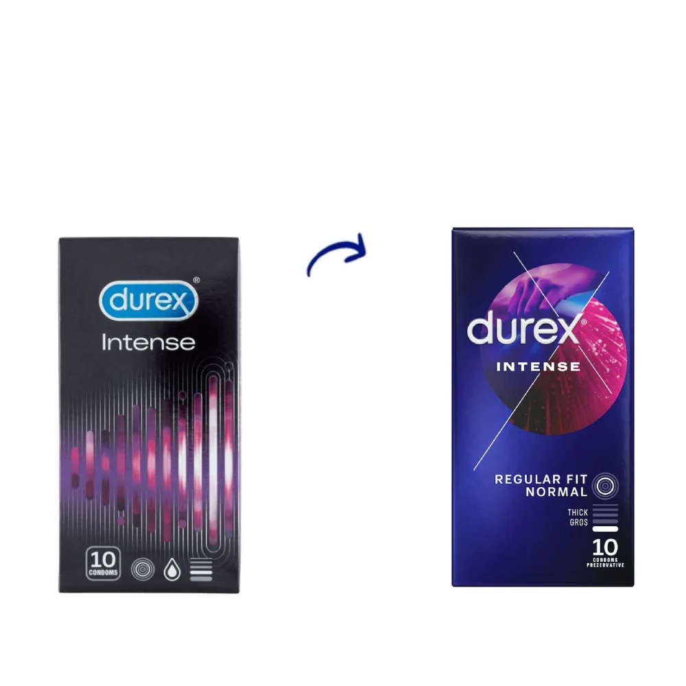 Prezervative Intense Orgasmic, 10 bucati, Durex