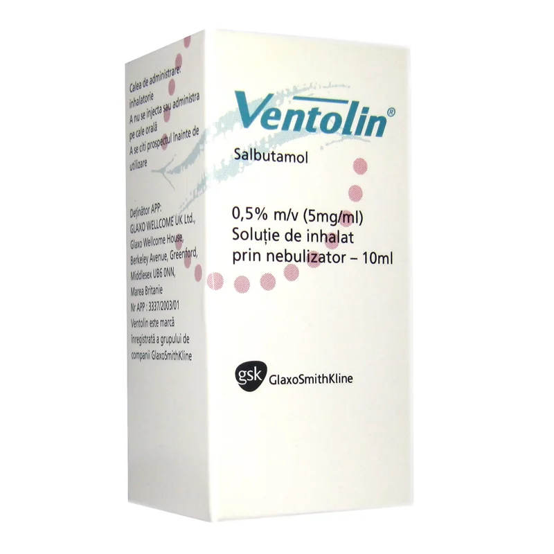 Ventolin solutie de inhalat 5mg/ml, 10ml, GSK