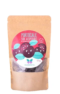 Portocale felii invelite in ciocolata amaruie cu indulcitor, 200g, Sweeteria