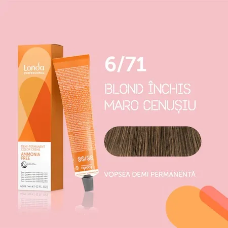 Vopsea de par demi permanenta fara amoniac 6/71, 60ml, Londa Professional 