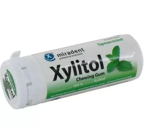 Guma de mestecat cu Spearmint si Xylitol, 30g, Miradent