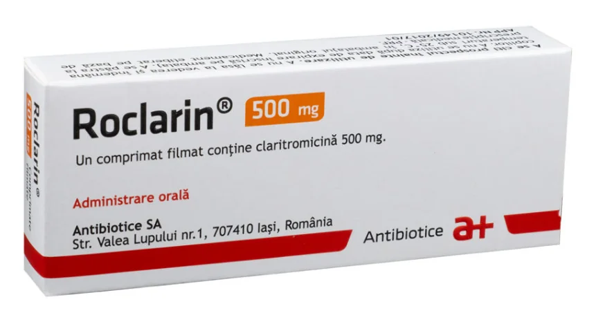 Roclarin 500mg, 20 comprimate, Antibiotice