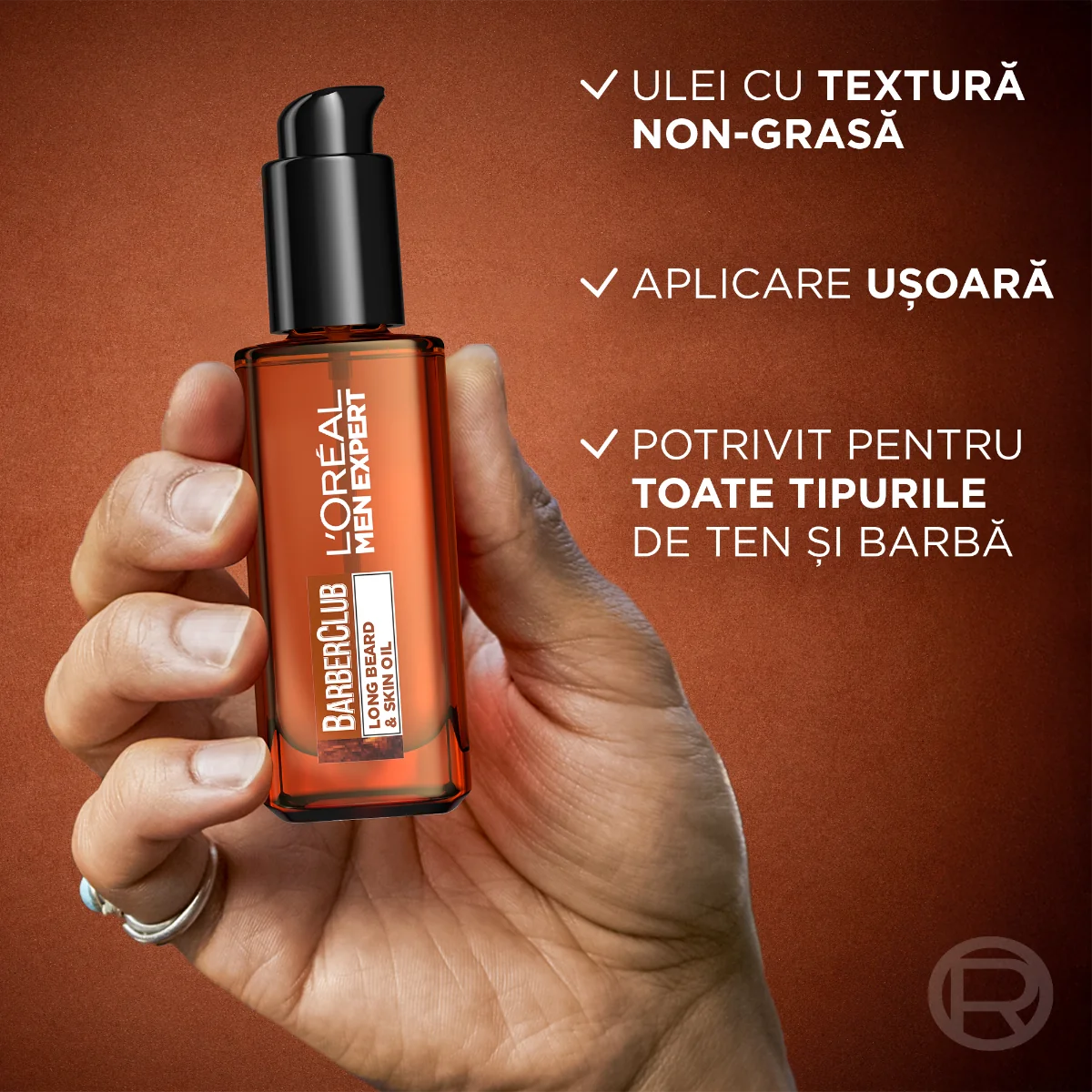 Ulei pentru barba si ten Men Expert Barber Club, 30ml, L'oreal Paris 