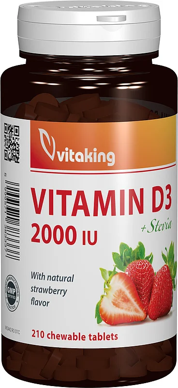 Vitamina D3 2000UI, 210 comprimate masticabile, Vitaking