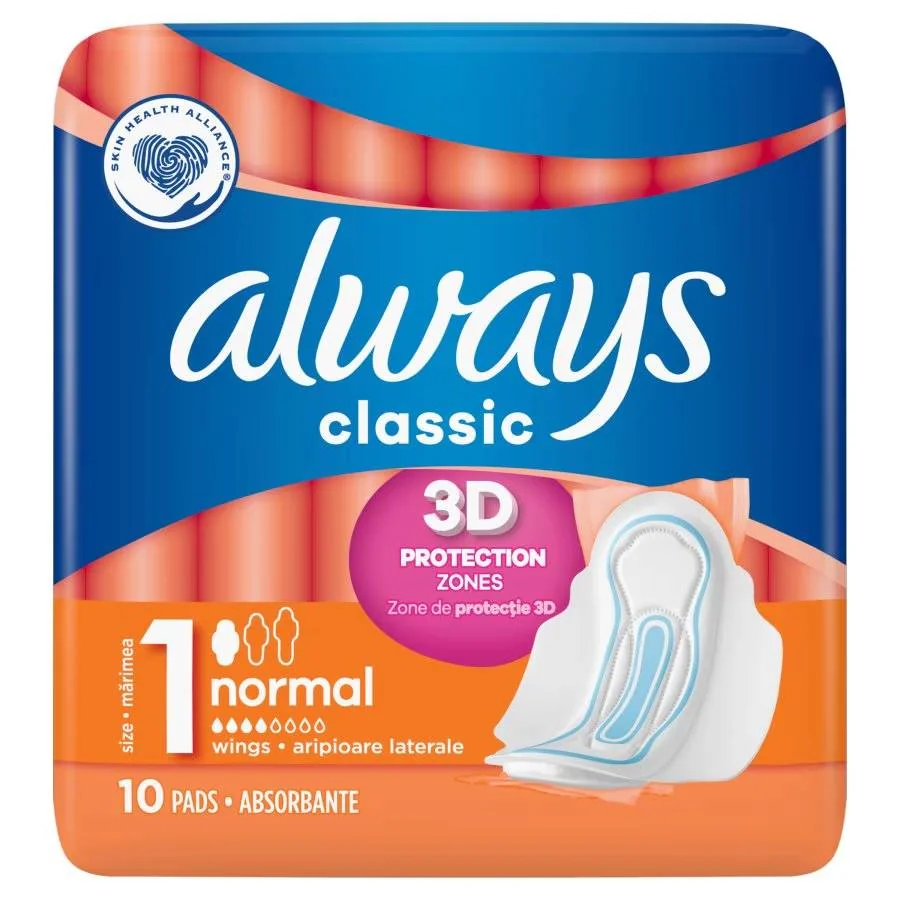 Absorbante Classic normal, 10 bucati, Always