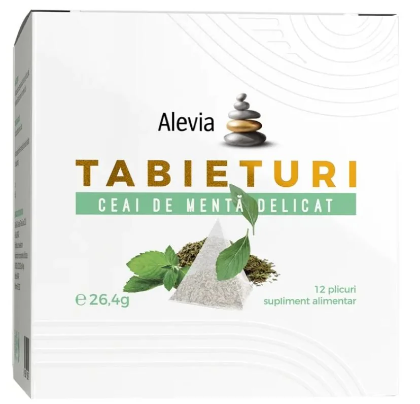 Ceai de menta delicata Tabieturi, 12 plicuri, Alevia