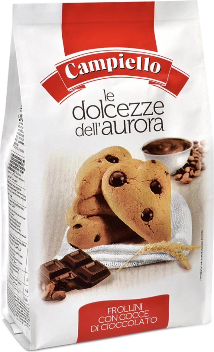 Biscuiti cu cereale si fulgi de ciocolata Dolcezze, 350g, Campiello