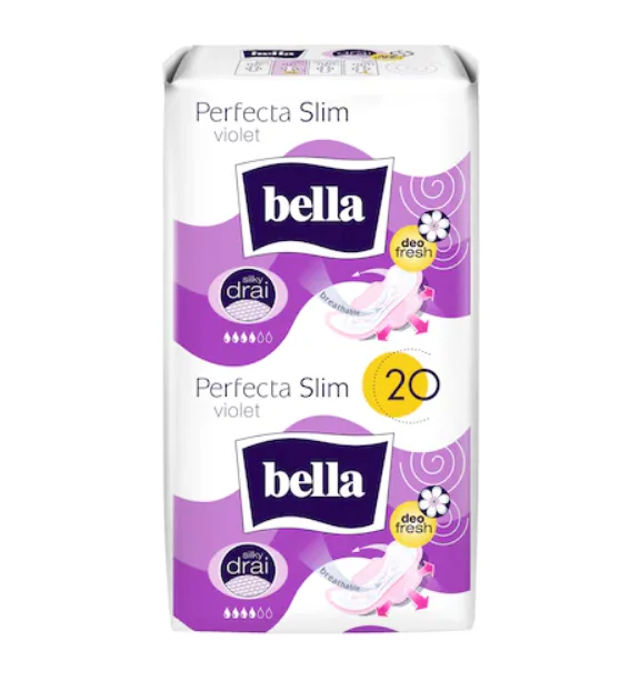 Absorbante Perfecta Slim Violet Silky Deo, 20 bucati, Bella