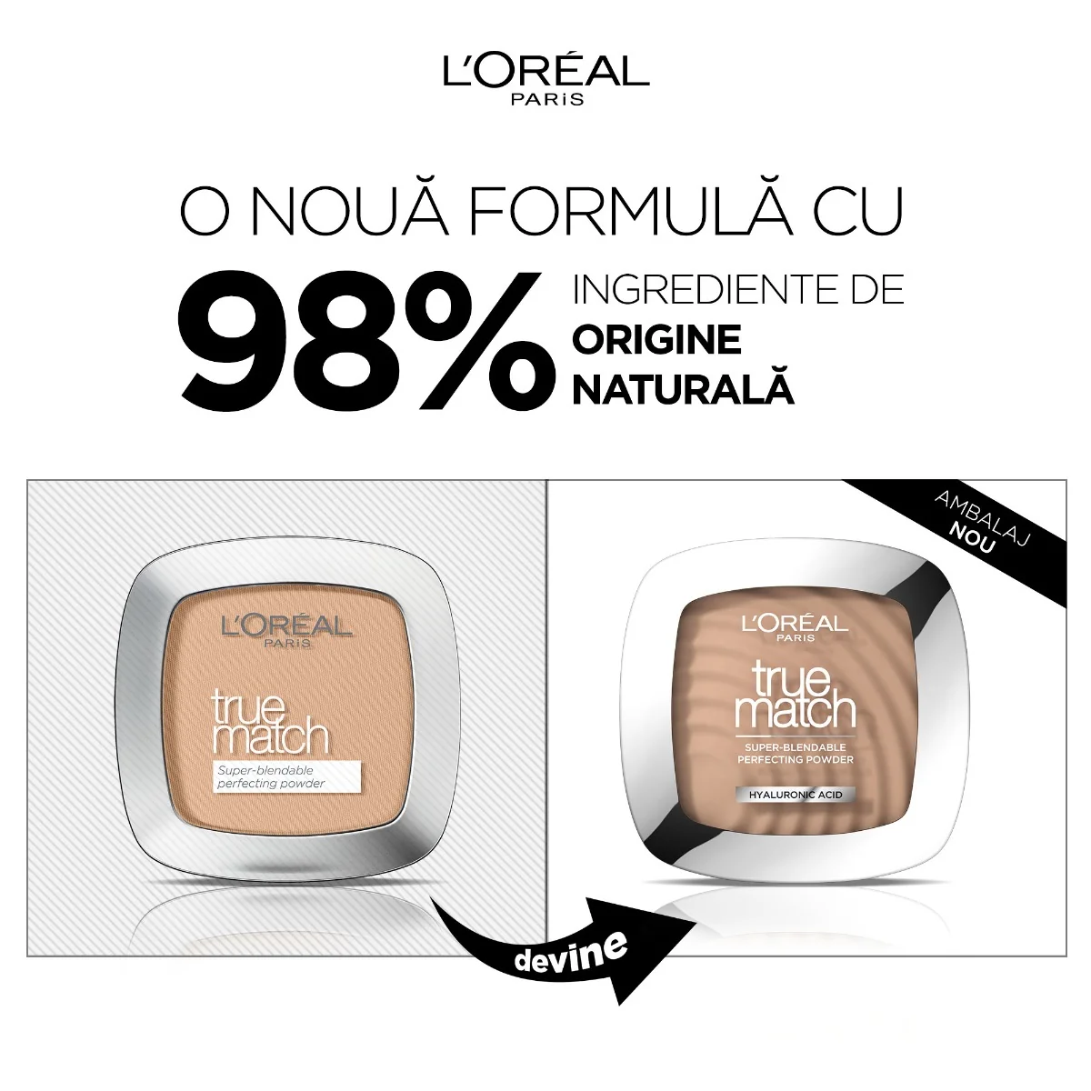 Pudra compacta True Match 4N Beige, 9g, L'Oreal Paris 