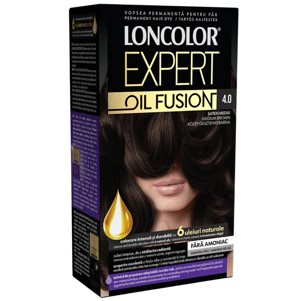 Vopsea de par permanenta Expert Oil Fusion Nr. 4,0, 115ml, Loncolor