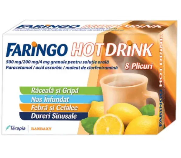 Faringo Hot Drink, 8 plicuri, Terapia