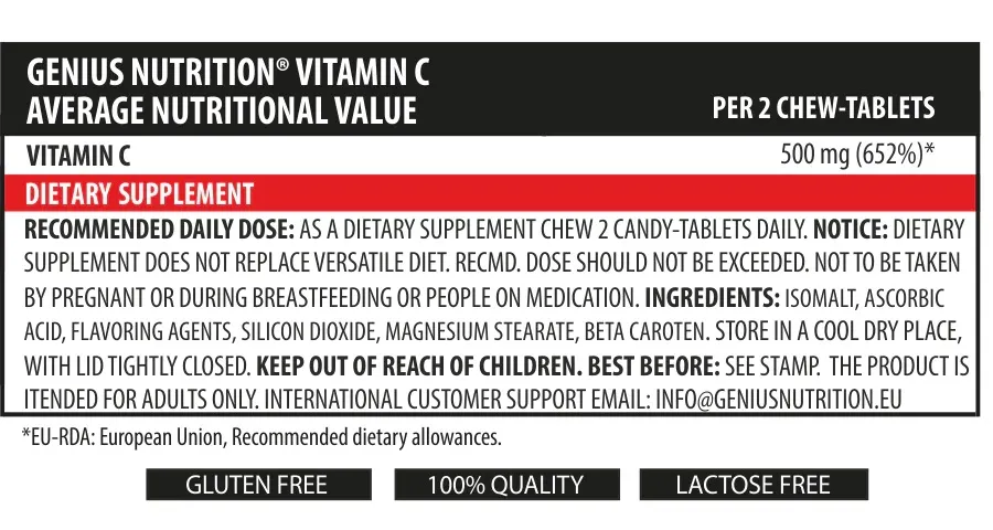 Vitamina C, 300 tablete, Genius Nutrition 