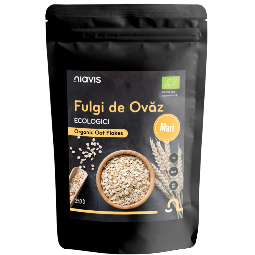 Fulgi de ovaz mari ecologici, 250g, Niavis