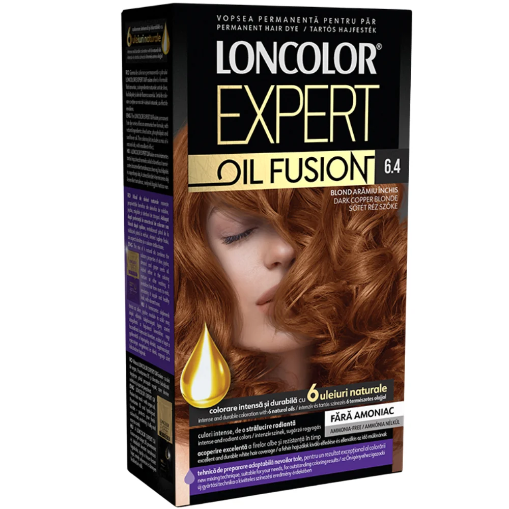 Vopsea de par permanenta Expert Oil Fusion Nr 6.4, 115ml, Loncolor