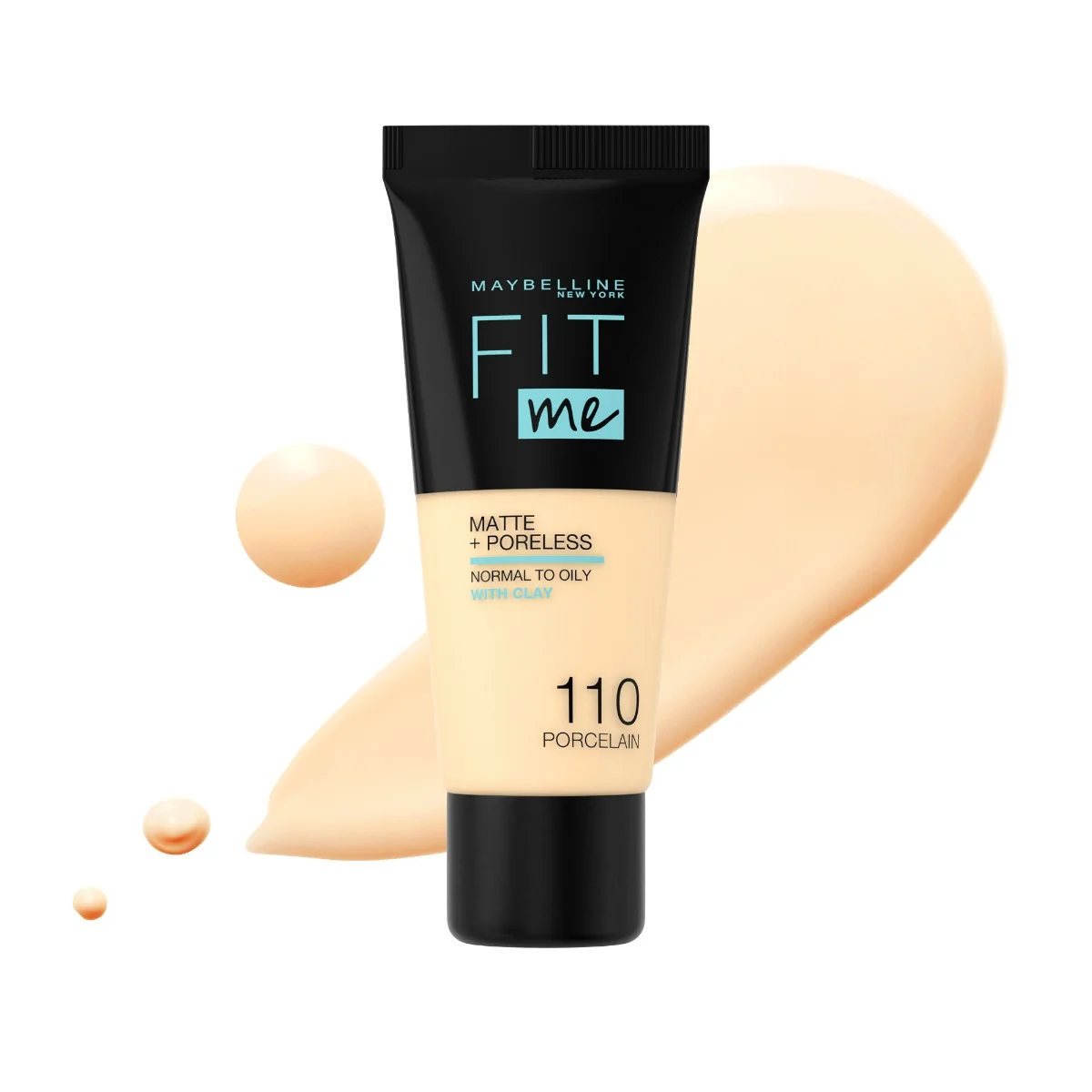 Fond de ten Matte & Poreless 110 Porcelain Fit Me, 30ml, Maybelline 