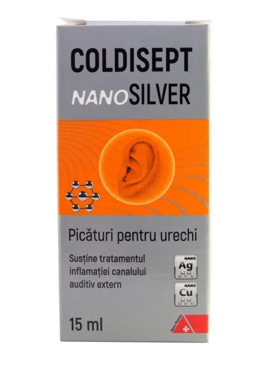 Picaturi auriculare Coldisept NanoSilver, 15ml, Arkona