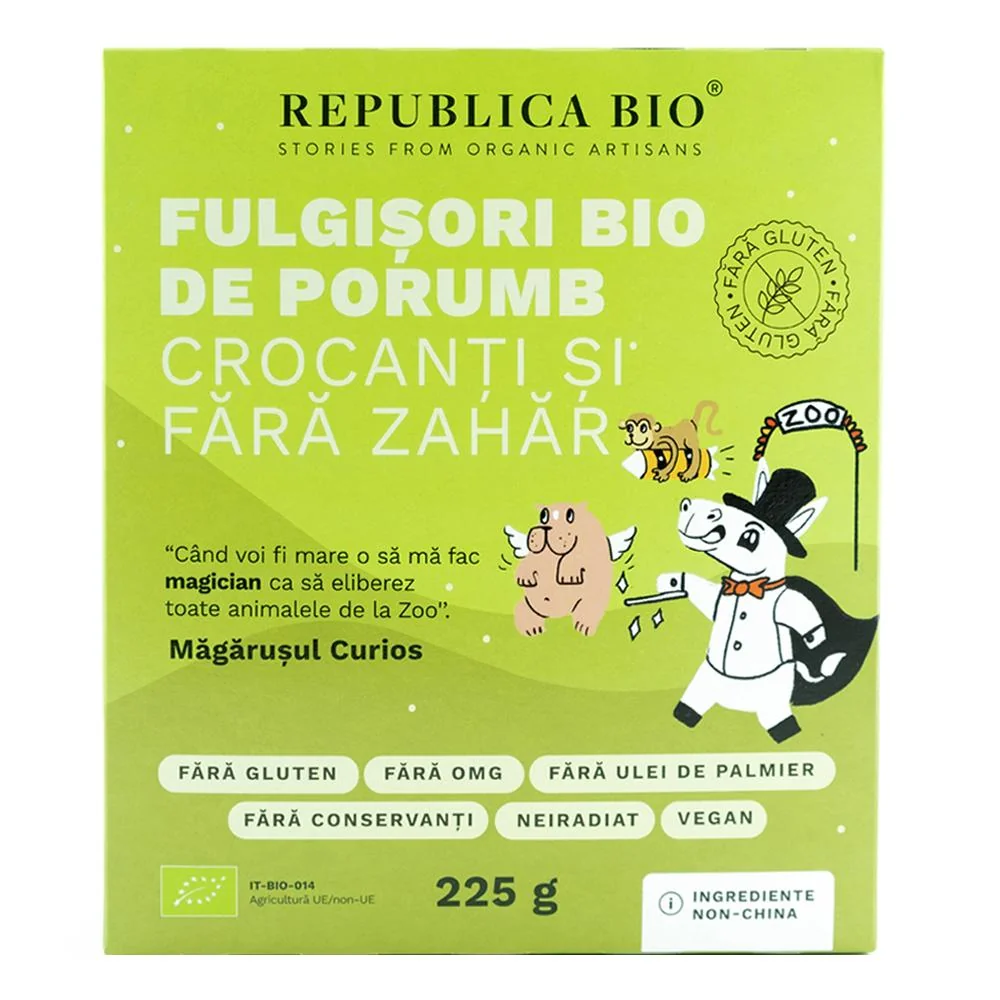 Fulgisori de porumb crocanti, 225g, Republica Bio