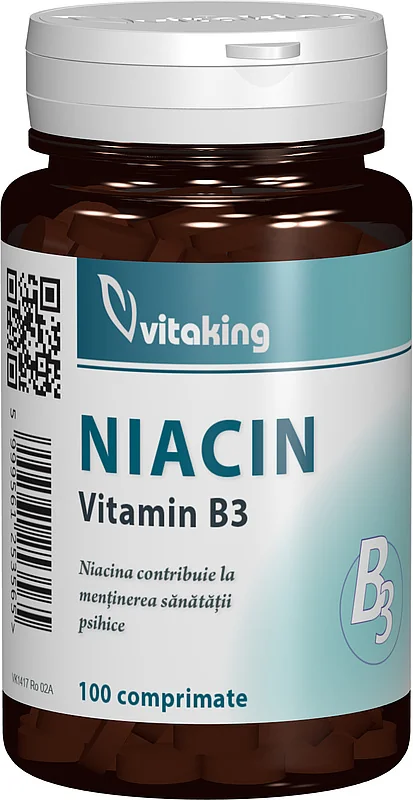 Vitamina B3 Niacina 100mg, 100 comprimate, Vitaking