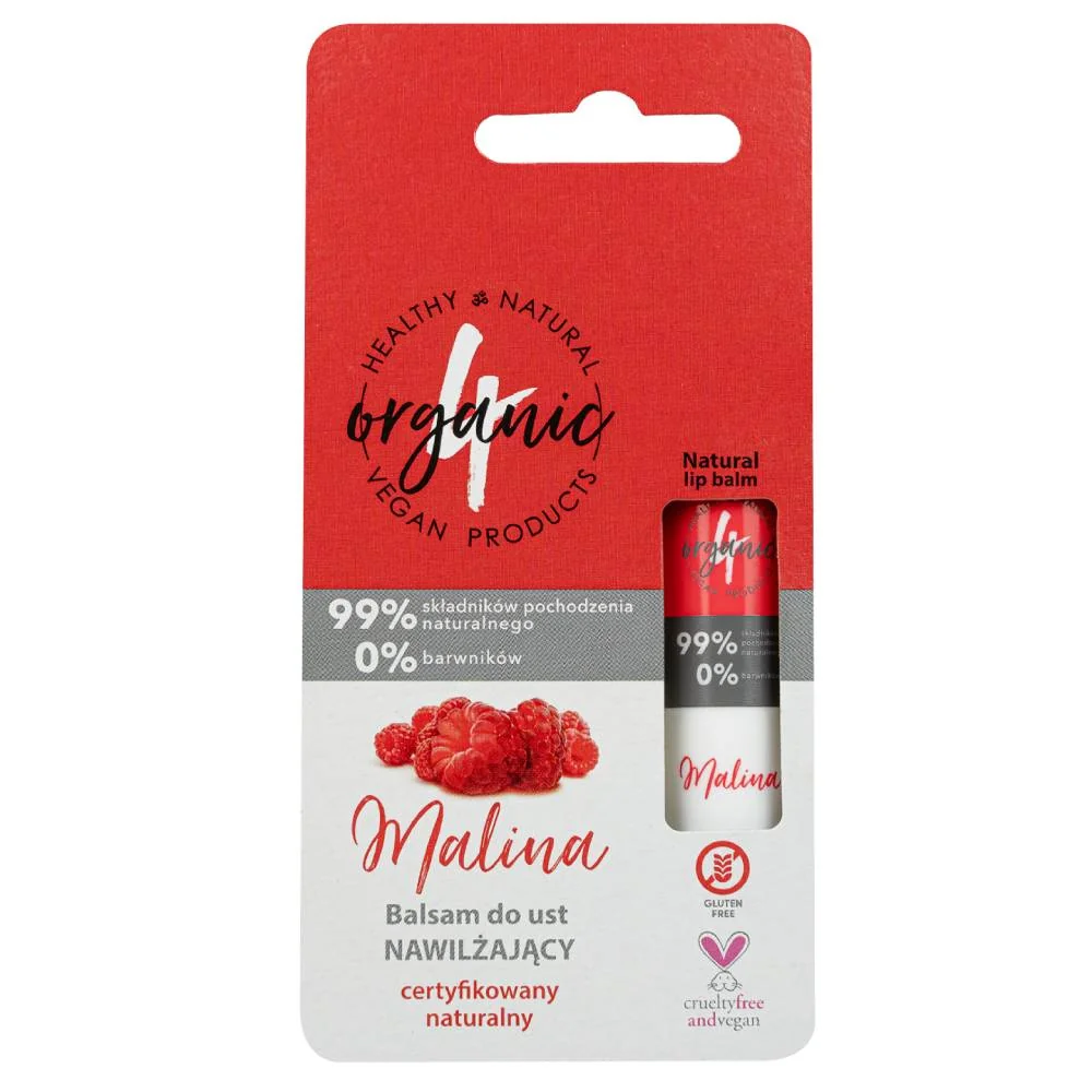 Balsam de buze regenerant Raspberry, 5g, 4Organic 