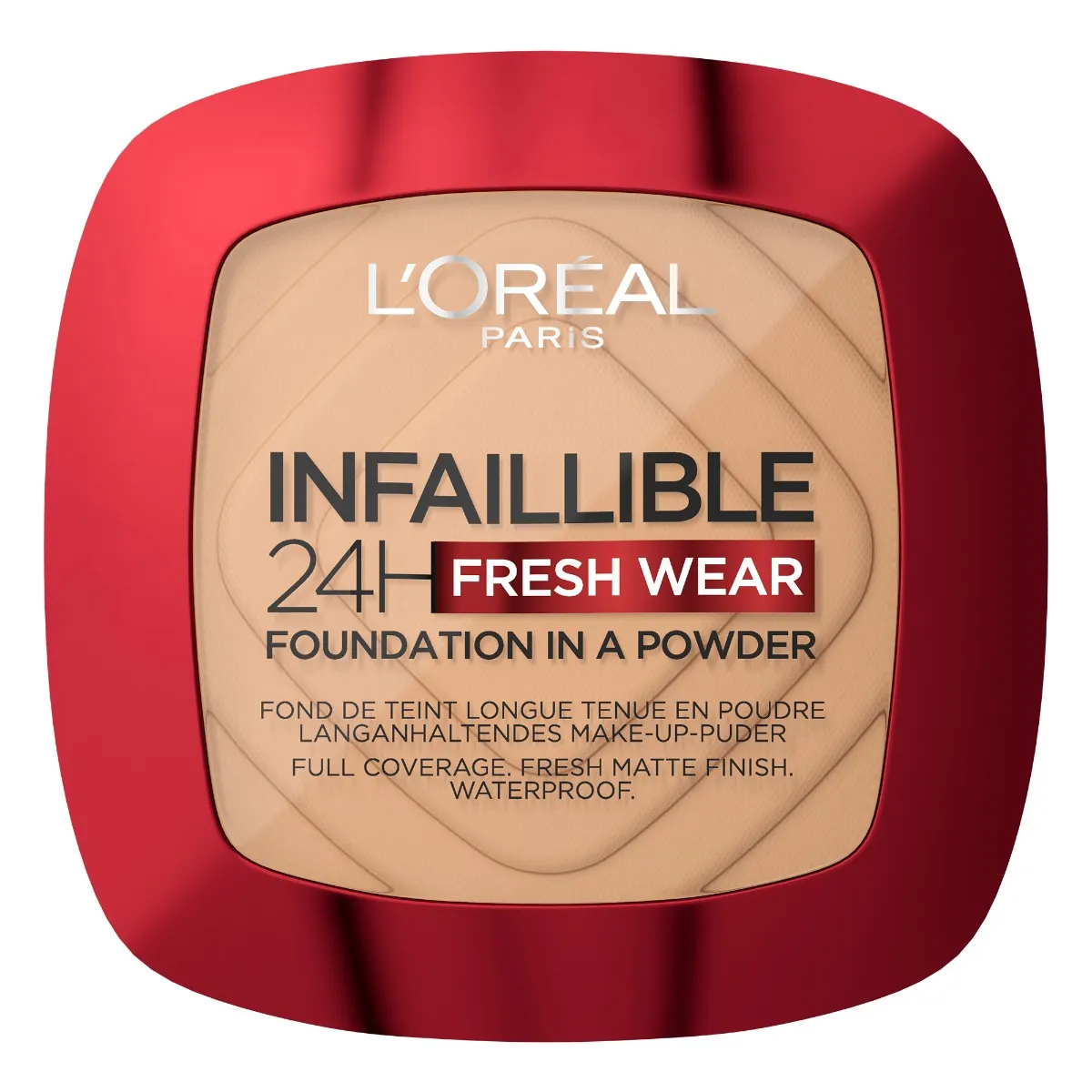 Pudra compacta Infaillible 24h Fresh Wear Golden Beige 220 Sand, 9g, L'Oreal Paris 