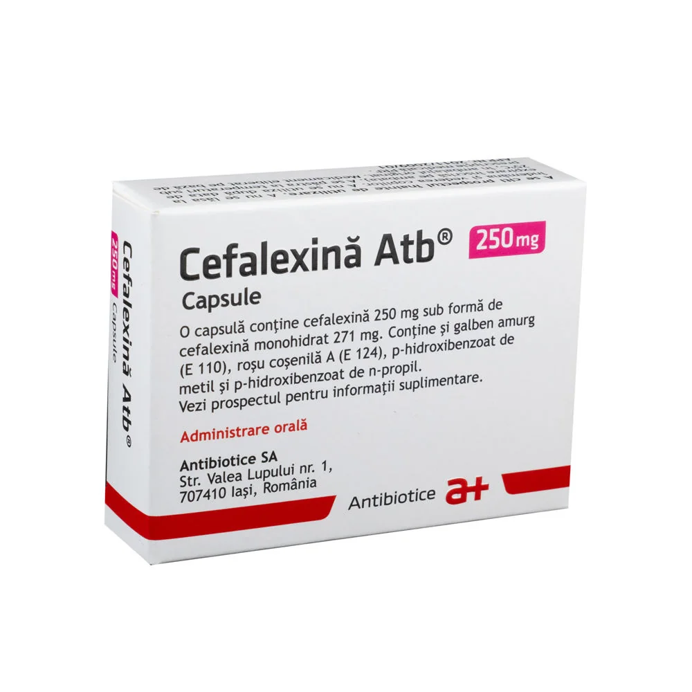 Cefalexina 250mg, 20 capsule, Antibiotice 