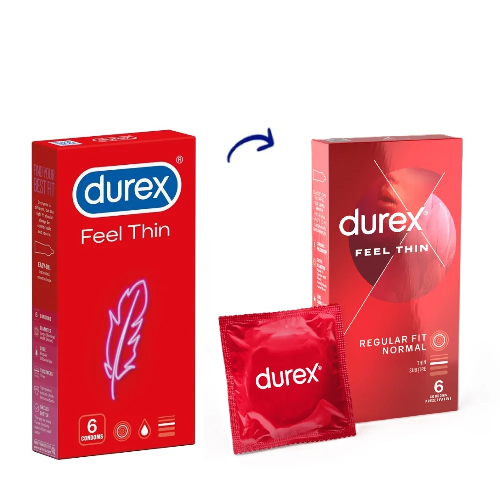 Prezervative Feel Thin, 6 bucati, Durex 