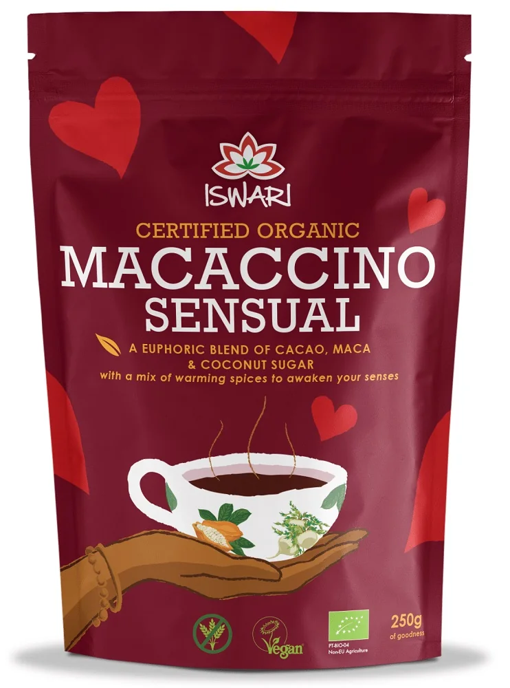 Bautura instant energizanta bio vegana Macaccino Sensual, 250g, Iswari