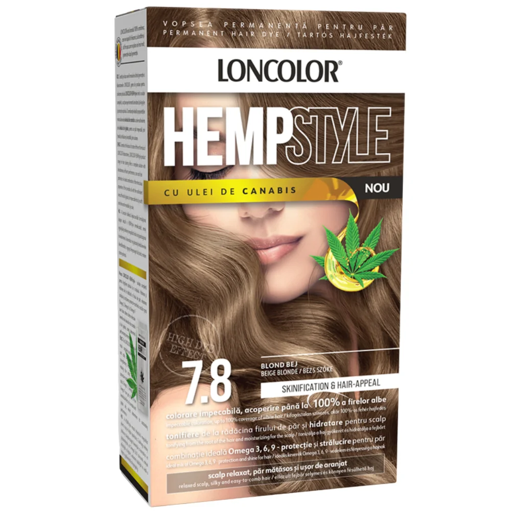 Vopsea de par permanenta Hempstyle Nr. 7.8, 110ml, Loncolor