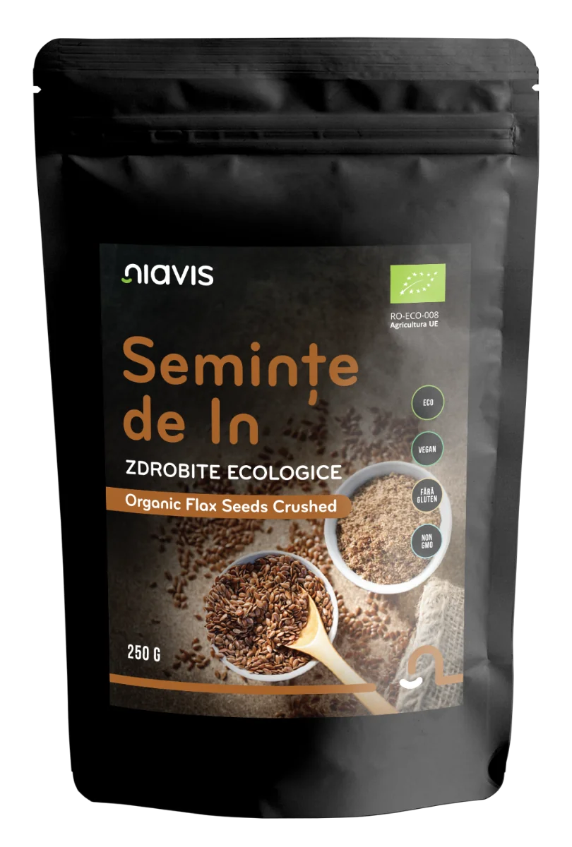 Seminte de in zdrobite ecologice, 250g, Niavis