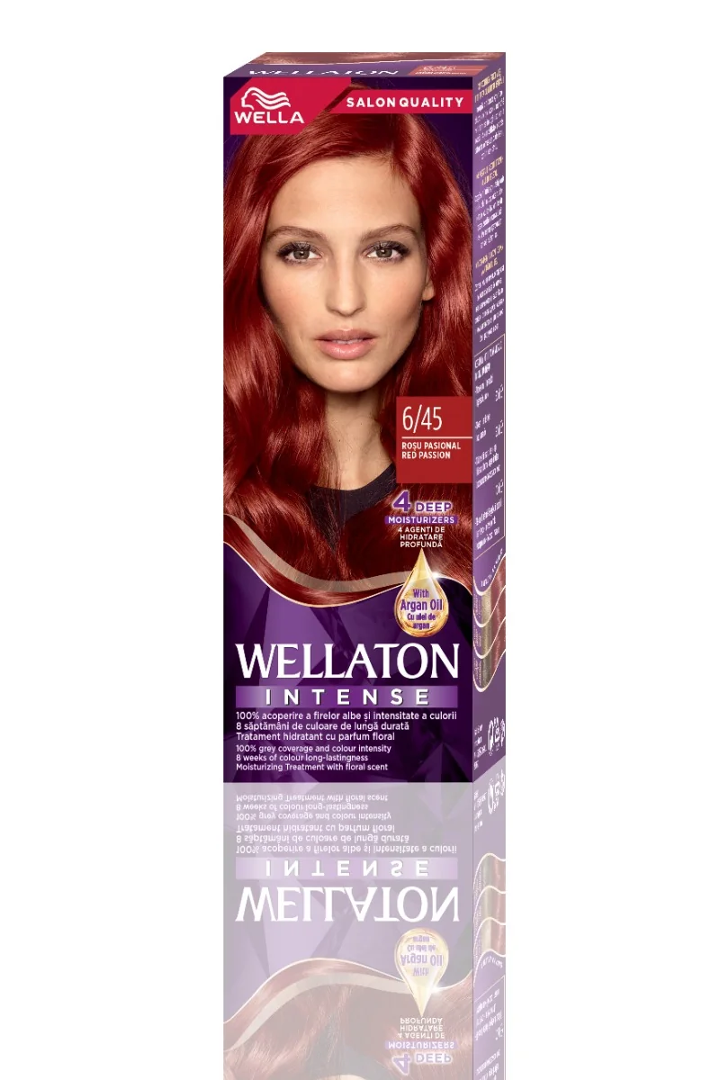 Vopsea de par permanenta Rosu Pasional 6.45 Wellaton, 110ml, Wella 