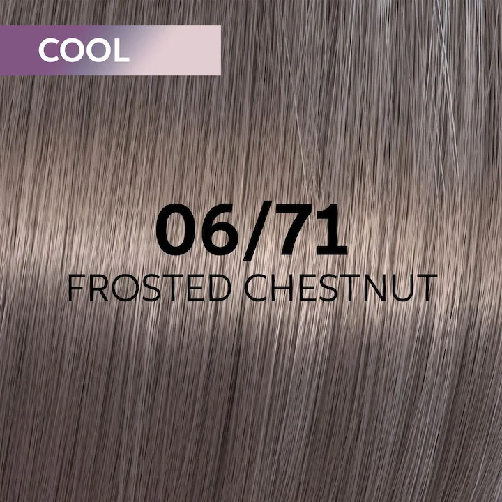 Vopsea demi-permanenta Shinefinity Zero Lift Glaze 06/71 Frosted Chestnut, 60 ml, Wella Professionals 