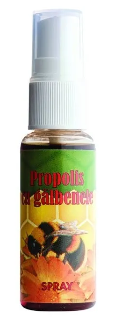 Spray cu propolis si galbenele, 25ml, Transvital 
