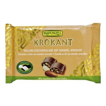 Ciocolata bio cu migdale crocante, 100g, Rapunzel