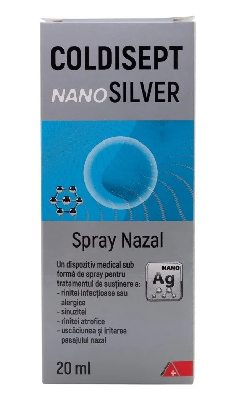 Spray pentru nas Coldisept NanoSilver, 20ml, Arkona