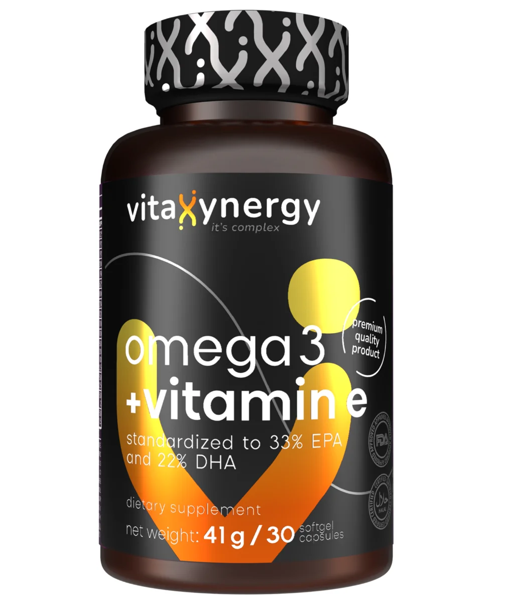 Omega 3 + Vitamin E Forte, 30 capsule moi, Vitaxynergy