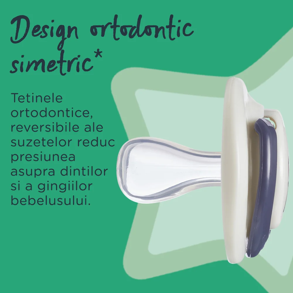 Suzeta ortodontica pentru 0-6 luni Fun Verde/Alb, 2 bucati, Tommee Tippee 