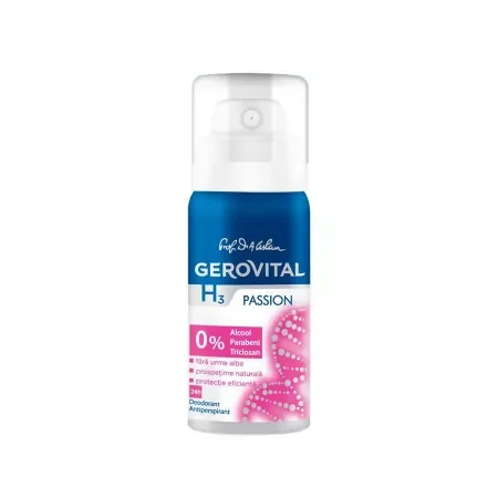 Deodorant-antiperspirant H3 Passion, 40ml, Gerovital