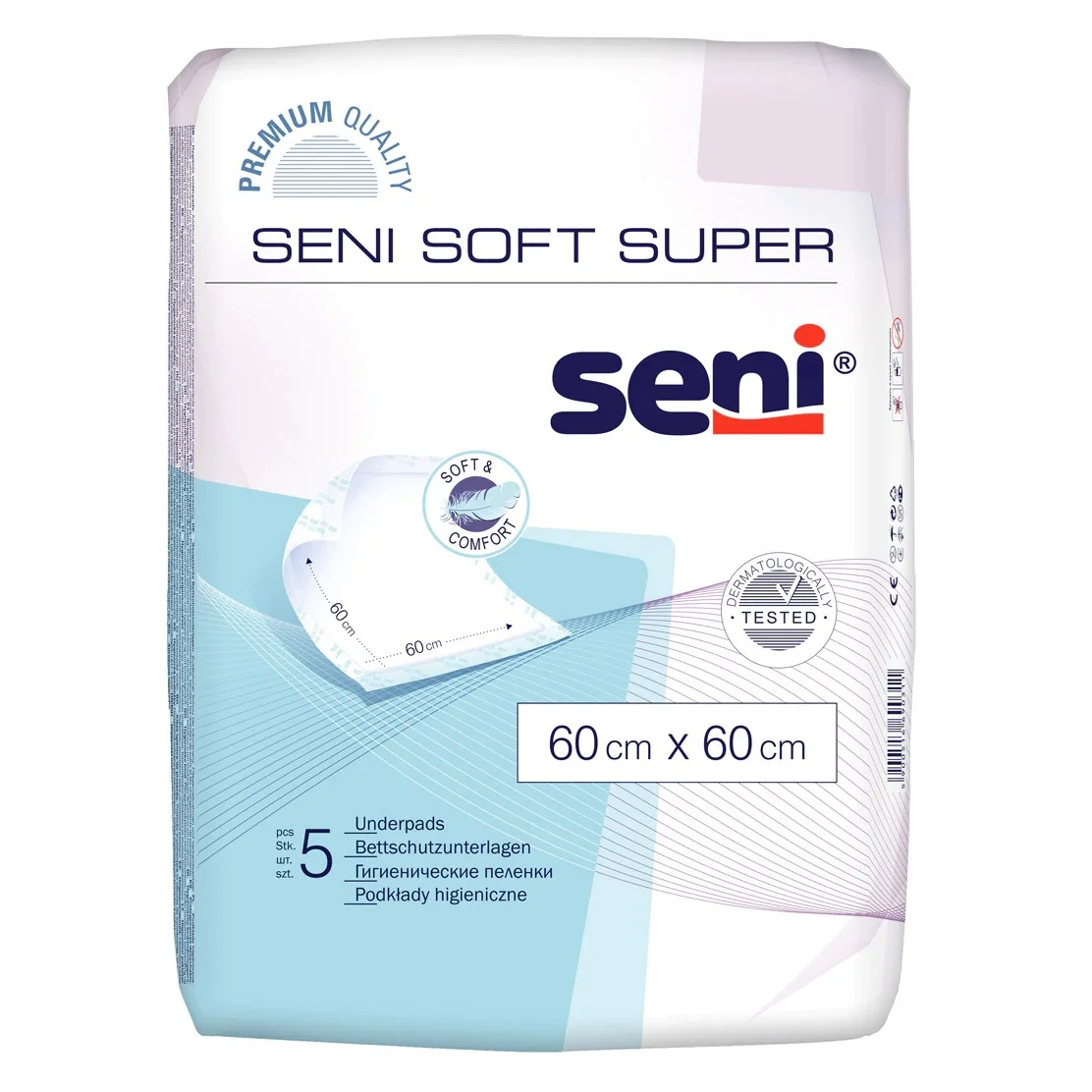 Protectii pentru pat Soft Super 60cm x 60cm, 5 bucati, Seni